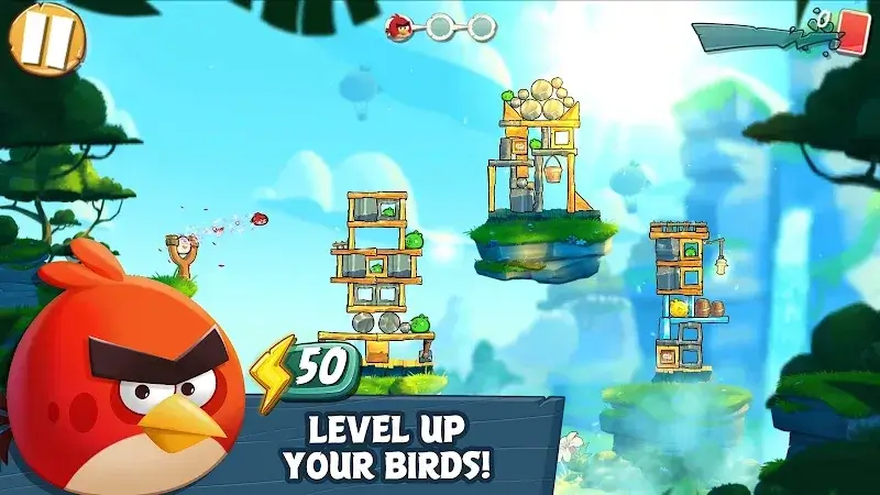 مستويات تدمير قلاع الخنازير المتقدمة في لعبة Angry Birds النسخة الكاملة للاندرويد.