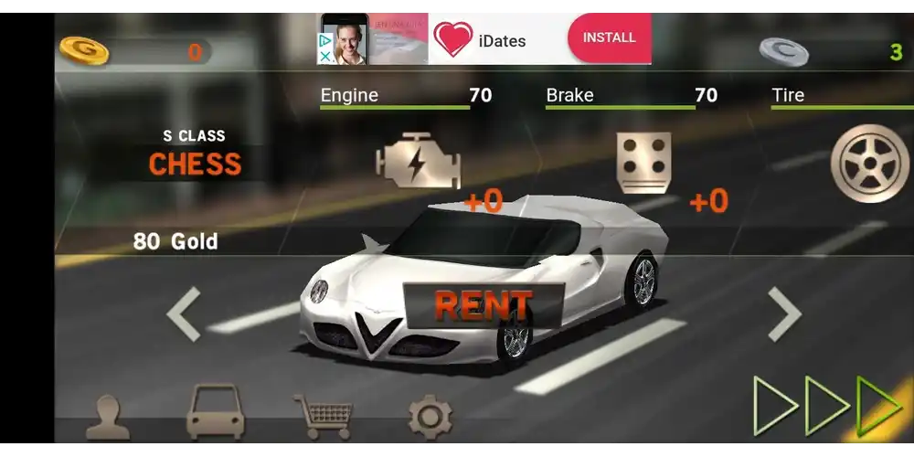ترقية المحركات وتركيب إطارات الانجراف مجاناً بعد تحميل لعبة Drift Ride مهكرة أموال غير محدودة للأندرويد.