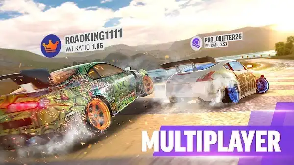 ميزة الشراء المجاني وفتح جميع السيارات في لعبة Drift Max Pro مهكرة 2026.