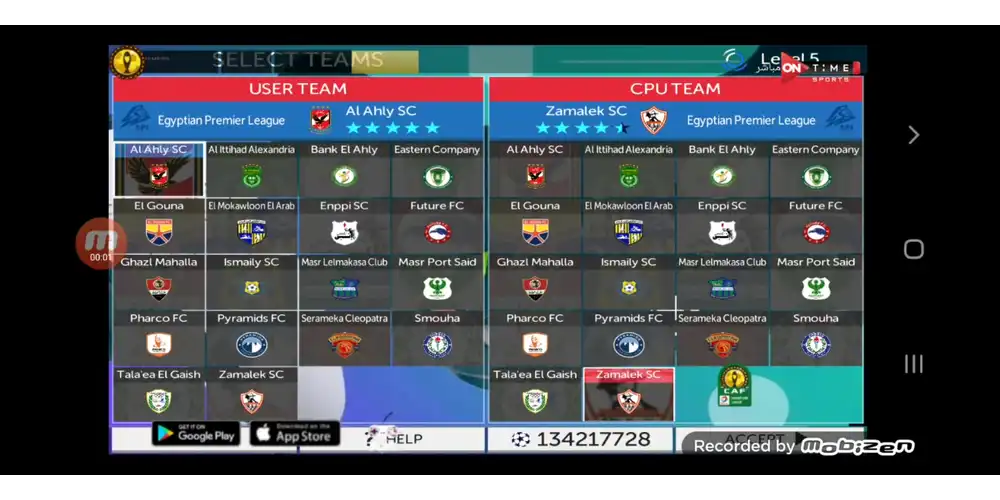 قائمة الأندية المشاركة في لعبة fts 23 الدورى المصرى ودورى ابطال افريقيا للاندرويد (الأهلي، الزمالك، صن داونز).