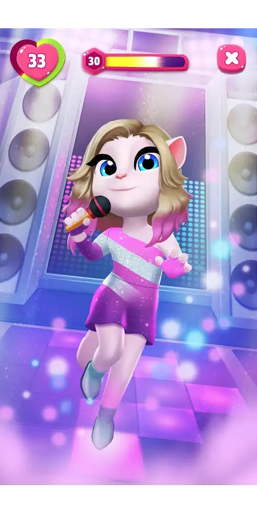 أدوات المكياج والتجميل المفتوحة بالكامل في لعبة My Talking Angela 2 مهكرة.