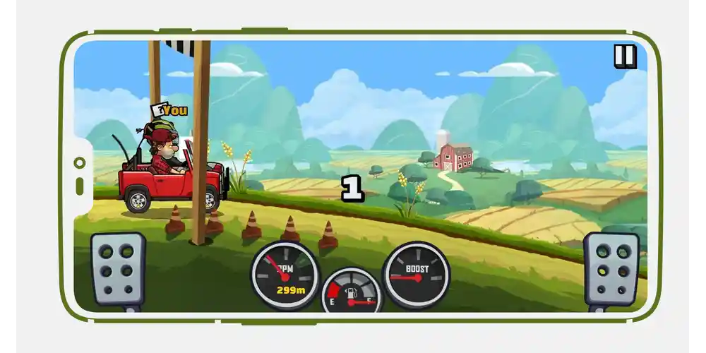 الواجهة الرئيسية للعبة Hill Climb Racing 2 مهكرة 2026 للأندرويد