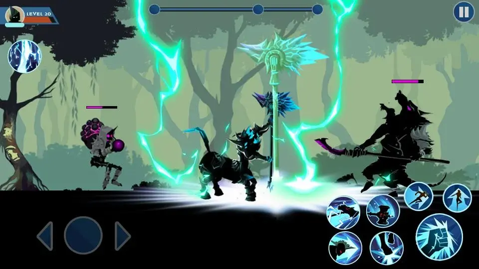 لقطة حية للحركات القتالية الملحمية بالسيوف داخل لعبة Shadow Fighter مهكرة 2026.