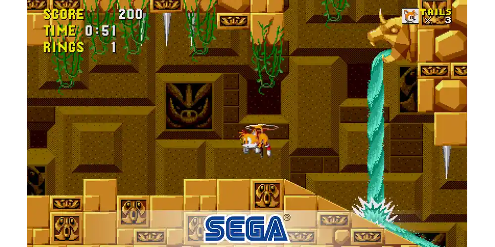 جمع الحلقات الذهبية والركض السريع في مراحل لعبة Sonic Classic مهكرة للاندرويد