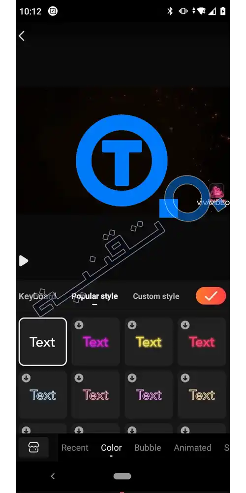 إضافة النصوص المتحركة والمقاطع الصوتية المجانية وتنسيق الميكس الصوتي على تطبيق VivaVideo.