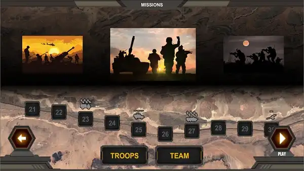 قائمة الجنود والمشاه والقوات الخاصة المفتوحة في Warzone Commander APK