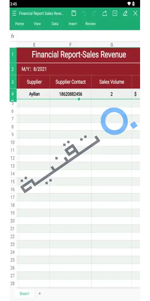 عرض لوادارة واستعراض جداول بيانات Excel ومعالجة المعادلات الرياضية بسهولة عبر شاشة الهاتف في WPS Office.