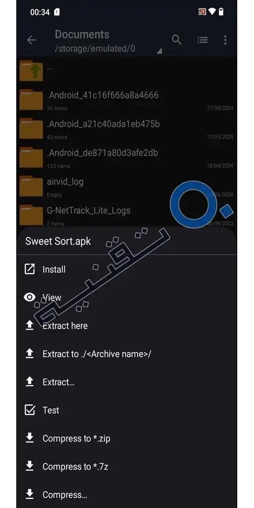 تجميع وفك ضغط ملفات الألعاب المقسمة والمدمجة بصيغة XAPK وOBB على ZArchiver.