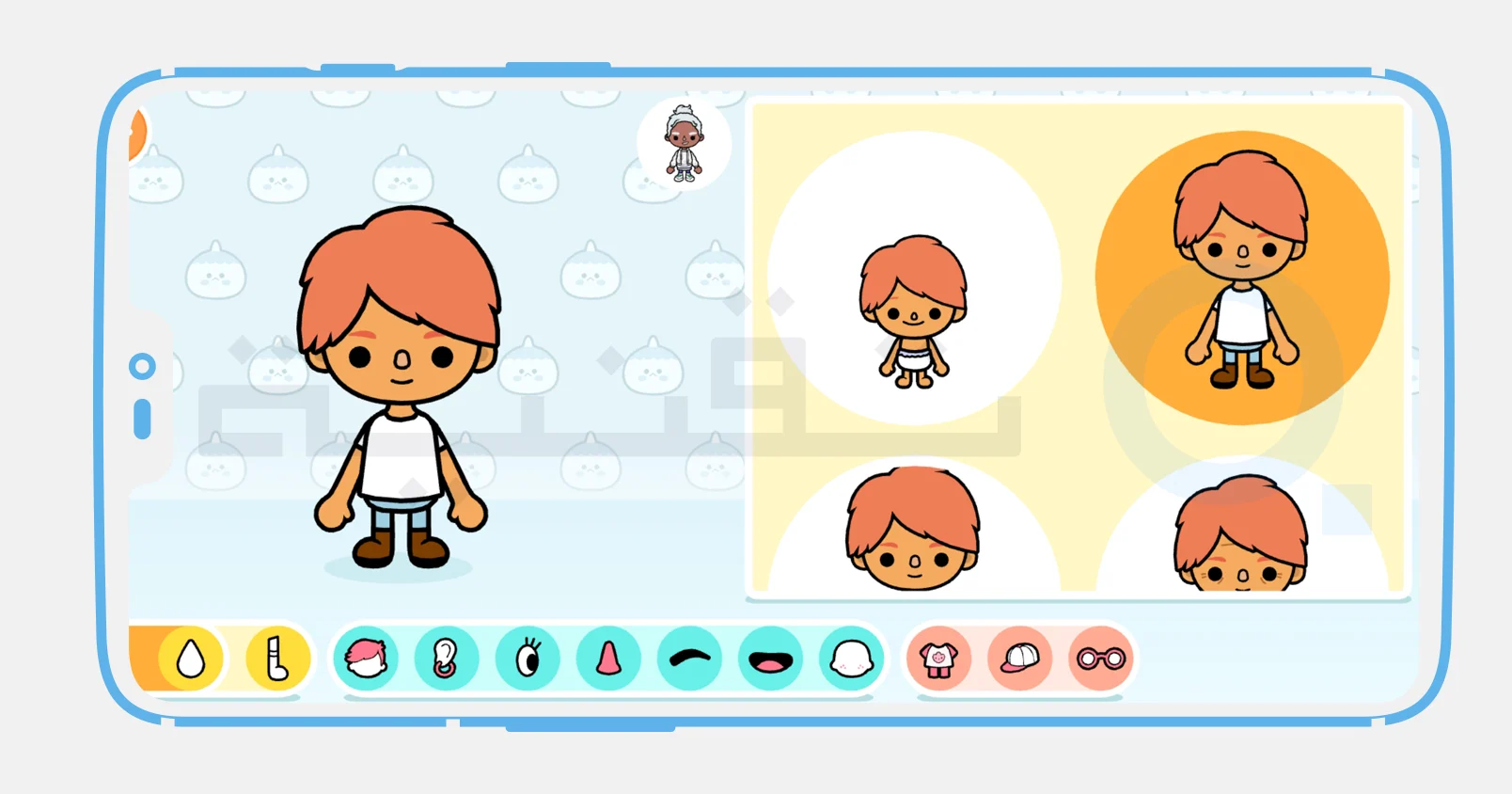 مثال على تخصيص الشخصيات في toca boca unlocked all furniture