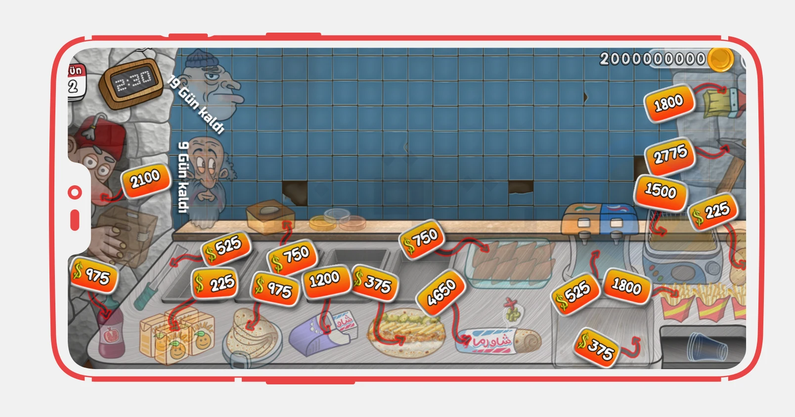 تطوير المعدات داخل لعبة أسطورة الشاورما مهكرة