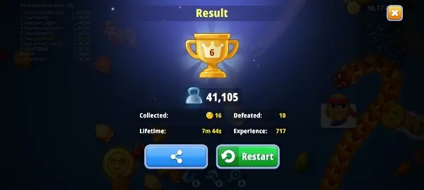 تصدر قائمة أفضل اللاعبين عالمياً باستخدام ميزات لعبة Worms Zone مهكرة للأندرويد.