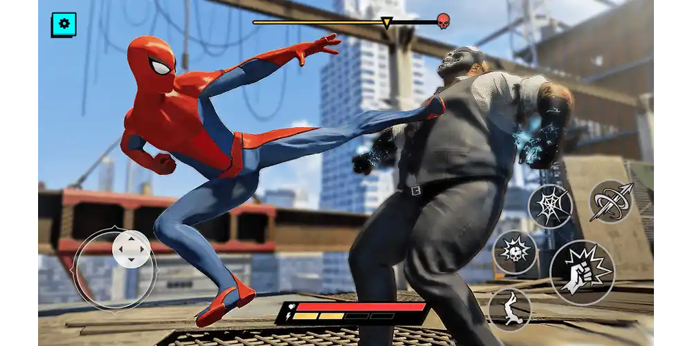 حركات قتالية سينمائية وكومبوهات مفتوحة بالكامل داخل لعبة Spider Fighter 2 مهكرة 2026.