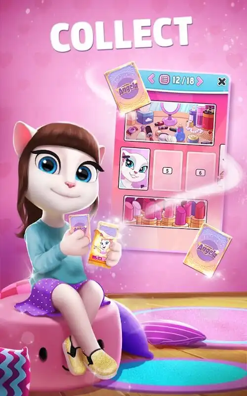 الاستمتاع بالألعاب الجانبية وجمع الجوائز في لعبة My Talking Angela للاندرويد.