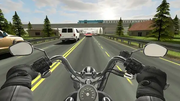 واقعية القيادة من منظور الشخص الأول في تحميل لعبة Traffic Rider النسخة الكاملة للاندرويد.